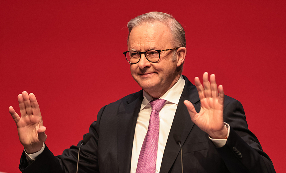 Prime Minister Anthony Albanese speaks during the Labour Party Annual Conference, Liverpool, 2025 (News Images/Alamy)
