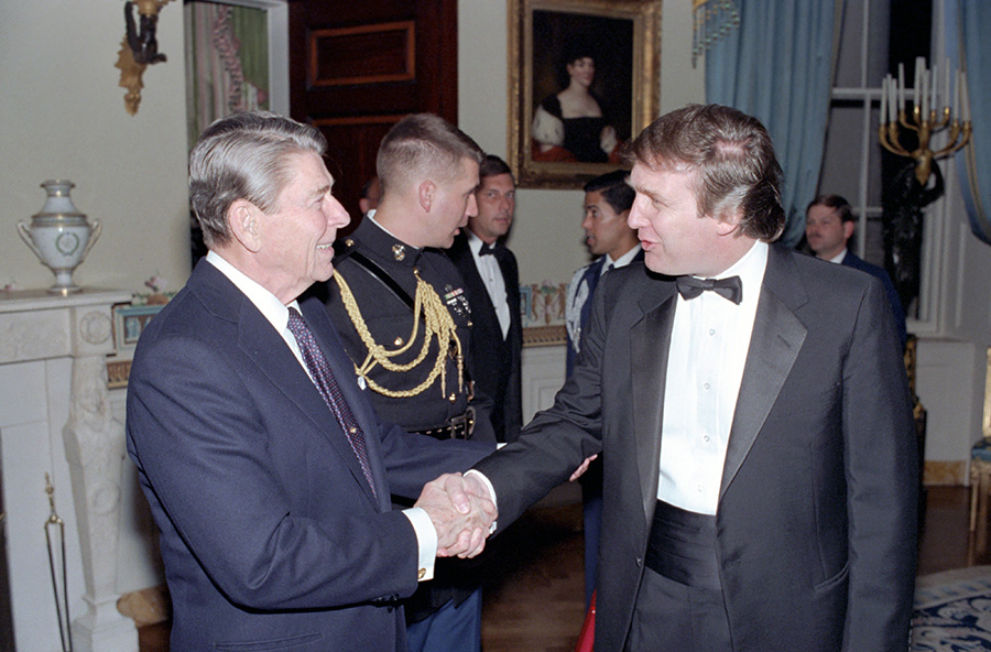 Ronald Reagan and Donald Trump, 1987 (White House Photographic Collection via Wikimedia Commons)