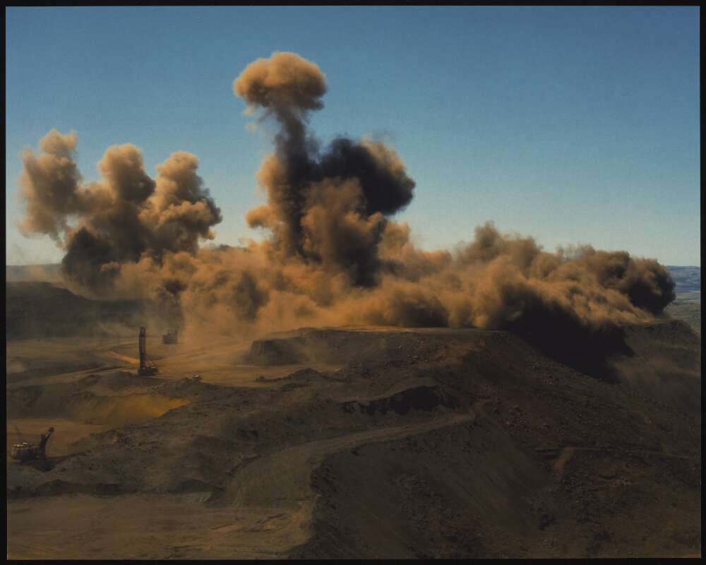 Blasting at Mt. Tom Price: iron ore mining in the Pilbara, Western Australia, 1974 (Wolfgang Sievers/National Library of Australia)
