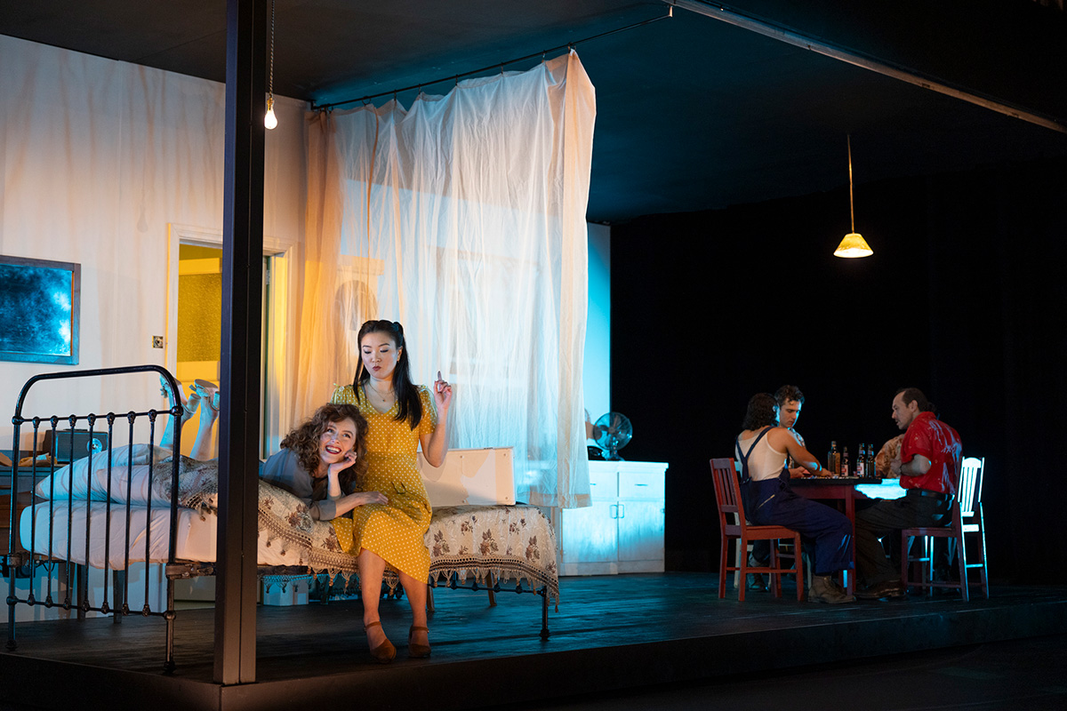 Nikki Shiels as Blanche Michelle Lim Davidson as Stella Steve Mouzakis as Mitch and Mark Leonard Winter as Stanley photograph by Pia Johnson