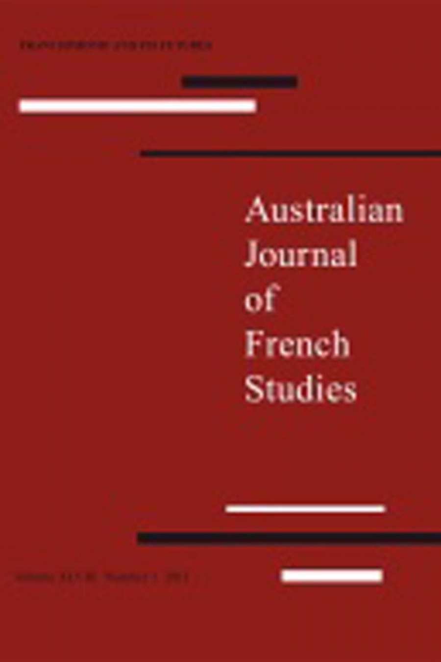 Colin Nettelbeck reviews Australian Journal of French Studies, Vol. L, No. 1. edited by Margaret Sankey